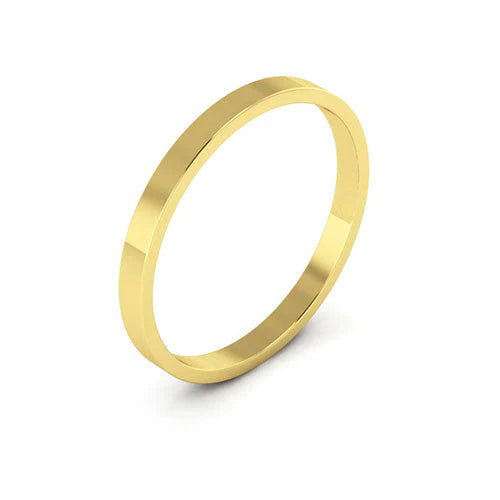 Flat Gold Wedding Band 2MM