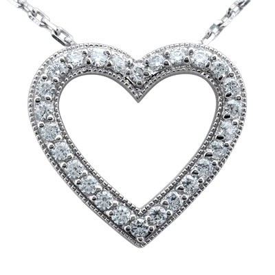 Round Diamond Heart Pendant (Total Diamond Weight 0.78ct, Quality GH-VS)