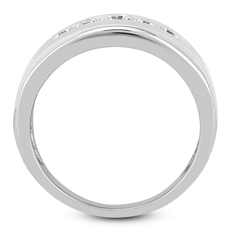 Mens Round Diamond Wedding Band (Total Diamond Weight 0.56ct, Quality GH-VS)