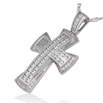 Round Diamond Cross Pendant (Total Diamond Weight 1.11ct, Quality GH-VS)