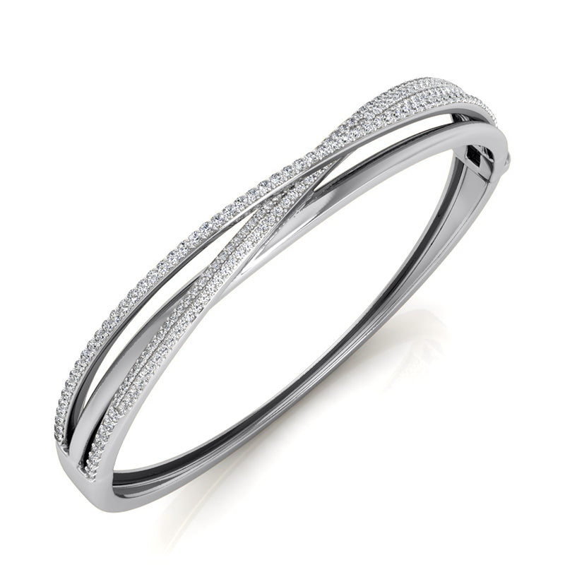 Round Diamond Bangle Bracelet (Total Diamond Weight 1.24ct, Quality GH-VS)