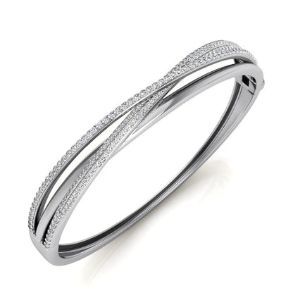 Round Diamond Bangle Bracelet (Total Diamond Weight 1.24ct, Quality GH-VS)