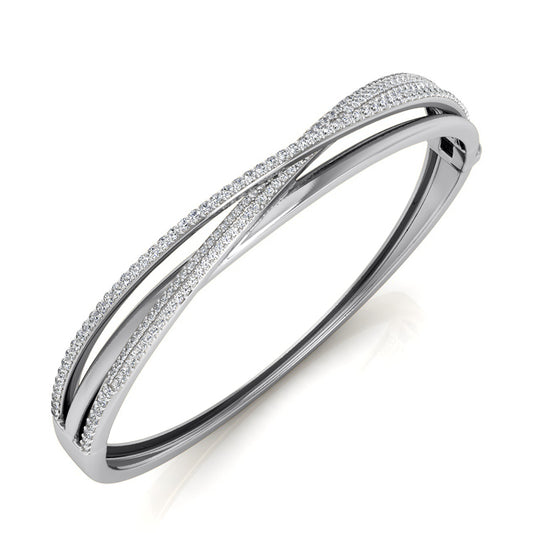 Round Diamond Bangle Bracelet (Total Diamond Weight 1.24ct, Quality GH-VS)