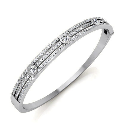 Round Diamond Bangle Bracelet (Total Diamond Weight 1.55ct, Quality GH-VS)