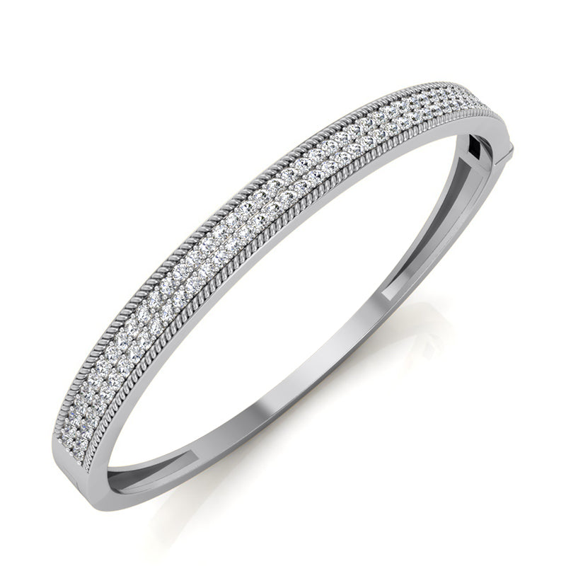 Round Diamond Bangle Bracelet (Total Diamond Weight 1.50ct, Quality GH-VS)