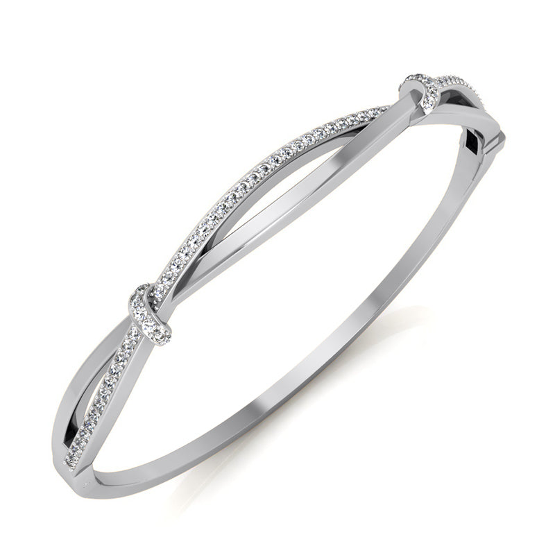 Round Diamond Bangle Bracelet (Total Diamond Weight 0.56ct, Quality GH-VS)
