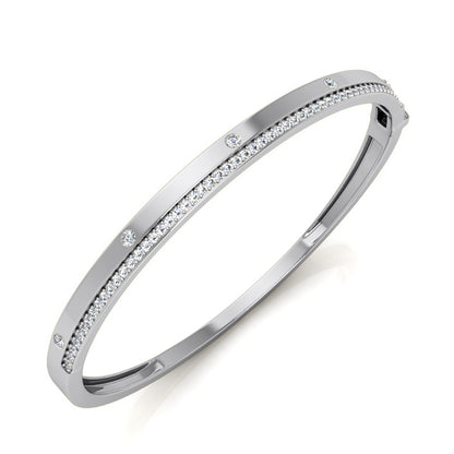 Round Diamond Bangle Bracelet (Total Diamond Weight 0.64ct, Quality GH-VS)