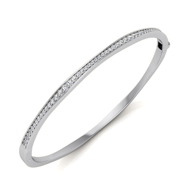 Round Diamond Bangle Bracelet (Total Diamond Weight 0.50ct, Quality GH-VS)