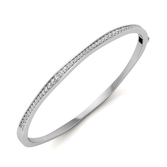Round Diamond Bangle Bracelet (Total Diamond Weight 0.50ct, Quality GH-VS)