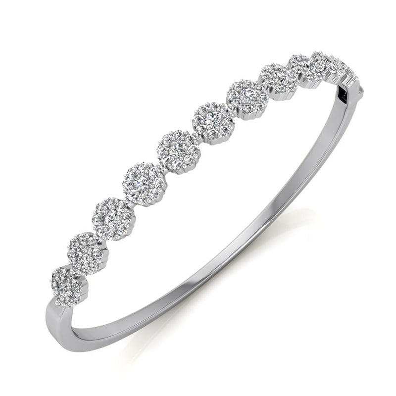 Round Diamond Bangle Bracelet (Total Diamond Weight 2.04ct, Quality GH-VS)
