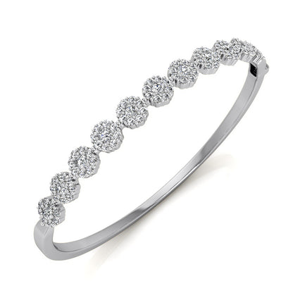 Round Diamond Bangle Bracelet (Total Diamond Weight 2.04ct, Quality GH-VS)