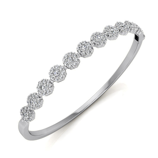 Round Diamond Bangle Bracelet (Total Diamond Weight 2.04ct, Quality GH-VS)
