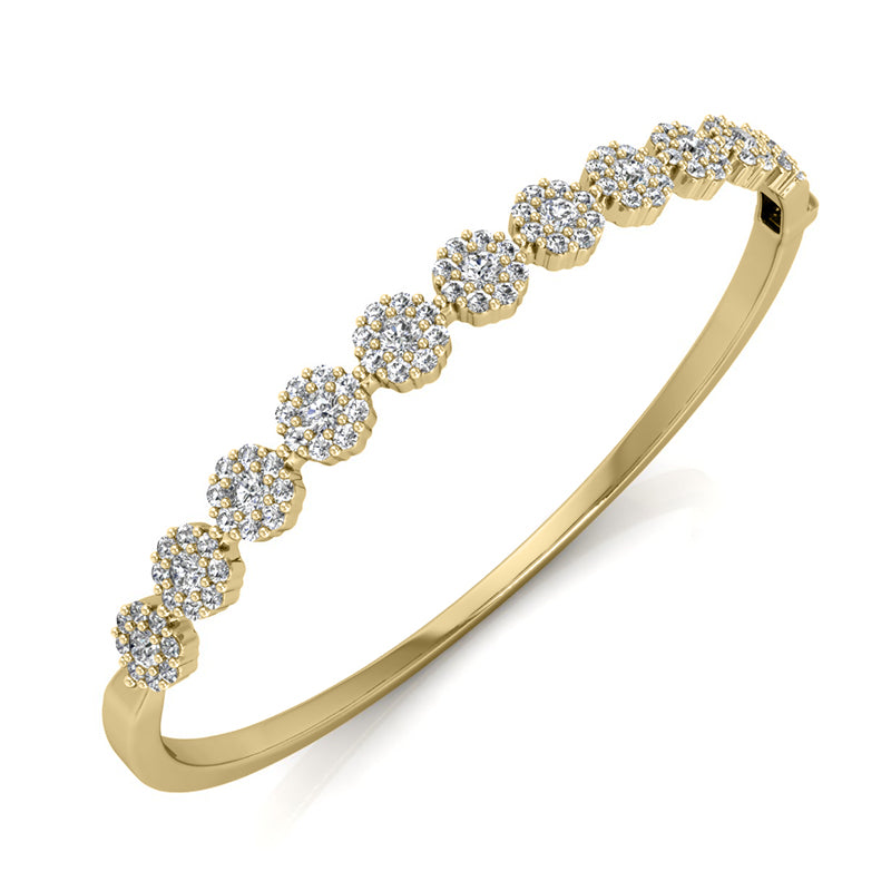 Round Diamond Bangle Bracelet (Total Diamond Weight 2.04ct, Quality GH-VS)