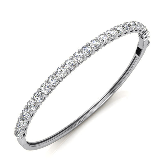 Round Diamond Bangle Bracelet (Total Diamond Weight 0.94ct, Quality GH-VS)