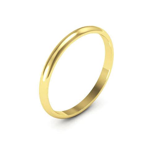 Half-Round Gold Wedding Band 2MM