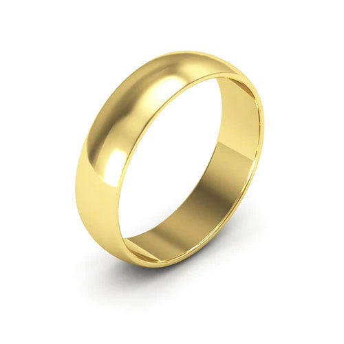 Half-Round Gold Wedding Band 5MM