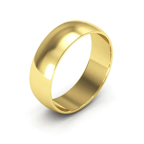 Half-Round Gold Wedding Band 6MM