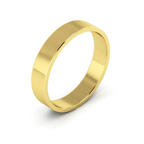 Flat Gold Wedding Band 4MM