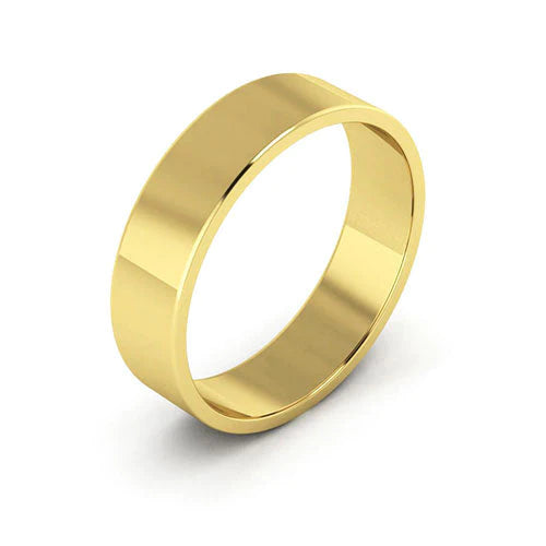 Flat Gold Wedding Band 5MM