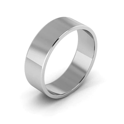Flat Gold Wedding Band 6MM