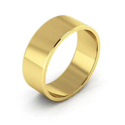 Flat Gold Wedding Band 7MM