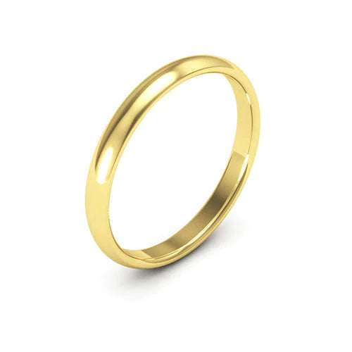 Half-Round Comfort Fit Gold Wedding Band 2.5MM