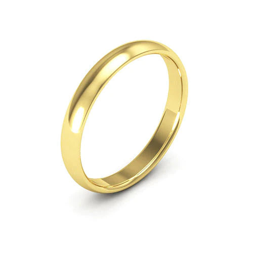 Half-Round Comfort Fit Gold Wedding Band 3MM