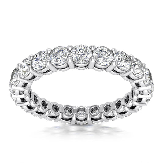 Eternity Wedding Band (Size of Each Diamond 0.20ct, Total Diamond Weight Depending on Ring Size 3.20ct to 3.80ct, Diamond Quality GH-VS)