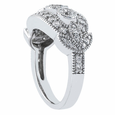 Fancy Round Diamond Ring (Total Diamond Weight 0.87ct, Quality GH-VS)