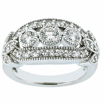 Fancy Round Diamond Ring (Total Diamond Weight 0.87ct, Quality GH-VS)