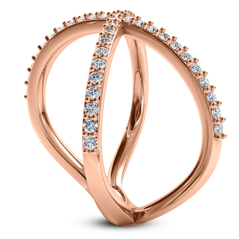 Fancy Round Diamond Ring (Total Diamond Weight 0.45ct, Quality GH-VS)