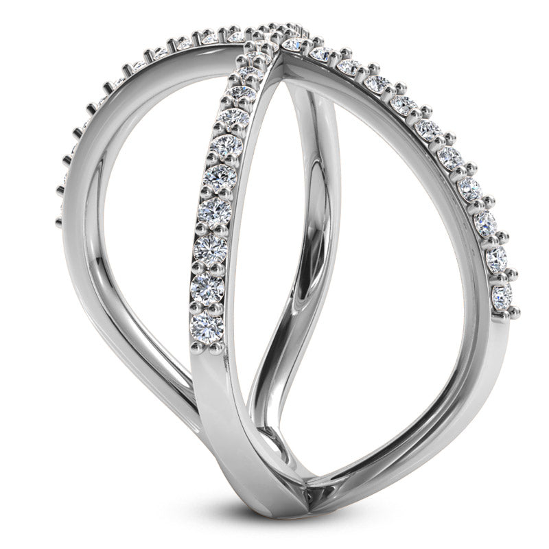 Fancy Round Diamond Ring (Total Diamond Weight 0.45ct, Quality GH-VS)