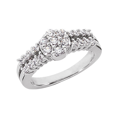 Fancy Round Diamond Ring (Total Diamond Weight 0.45ct, Quality GH-VS)