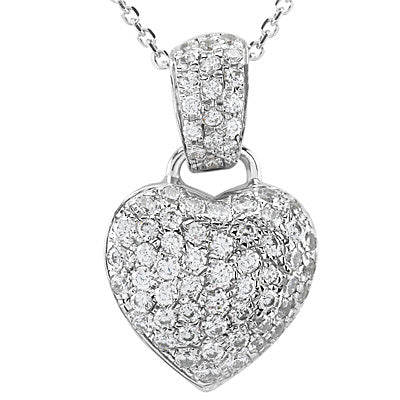 Round Diamond Heart Pendant (Total Diamond Weight 0.50ct, Quality GH-VS)