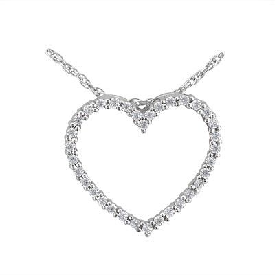 Round Diamond Heart Pendant (Total Diamond Weight 0.44ct, Quality GH-VS)