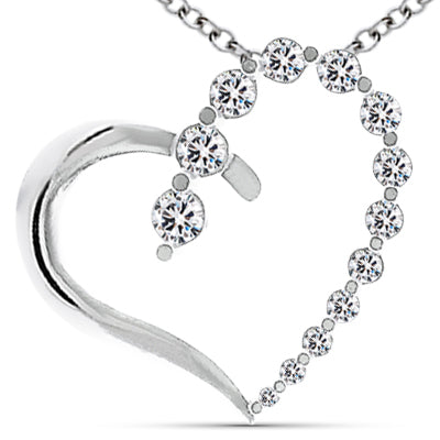 Round Diamond Heart Pendant (Total Diamond Weight 0.51ct, Quality GH-VS)