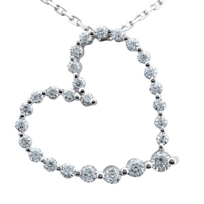 Round Diamond Heart Pendant (Total Diamond Weight 0.50ct, Quality GH-VS)