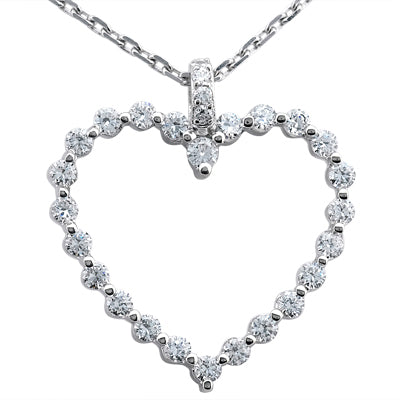 Round Diamond Heart Pendant (Total Diamond Weight 0.78ct, Quality GH-VS)