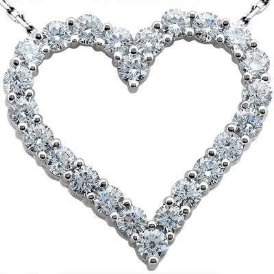 Round Diamond Heart Pendant (Total Diamond Weight 1.68ct, Quality GH-VS)