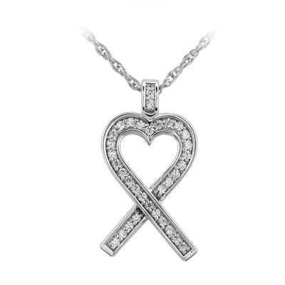 Round Diamond Heart Pendant (Total Diamond Weight 0.34ct, Quality GH-VS)