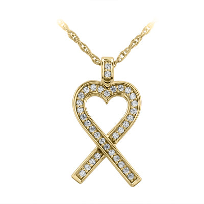 Round Diamond Heart Pendant (Total Diamond Weight 0.34ct, Quality GH-VS)