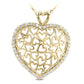 Round Diamond Heart Pendant (Total Diamond Weight 0.37ct, Quality GH-VS)