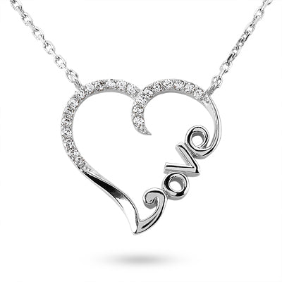 Round Diamond Heart Pendant (Total Diamond Weight 0.22ct, Quality GH-VS)