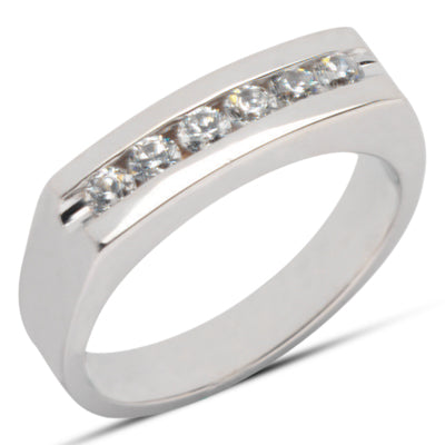 Mens Round Diamond Wedding Band (Total Diamond Weight 0.42ct, Quality GH-VS)
