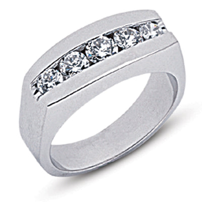 Mens Round Diamond Wedding Band (Total Diamond Weight 1.14ct, Quality GH-VS)