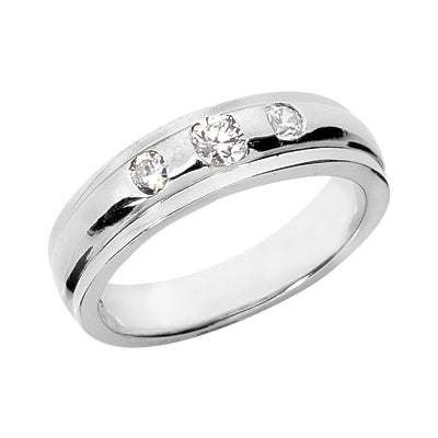 Mens Round Diamond Wedding Band (Total Diamond Weight 0.40ct, Quality GH-VS)