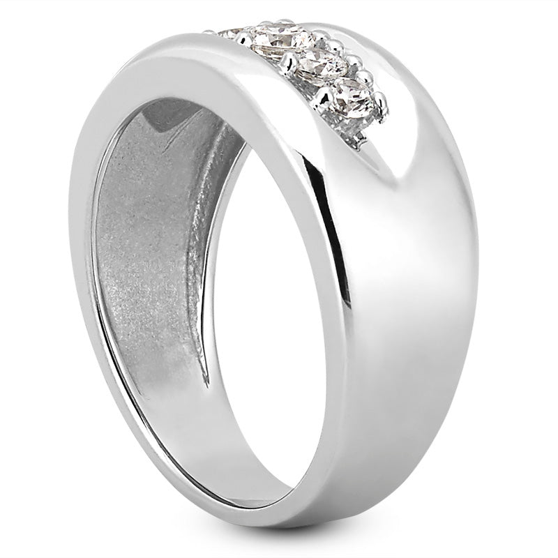 Mens Round Diamond Wedding Band (Total Diamond Weight 0.56ct, Quality GH-VS)