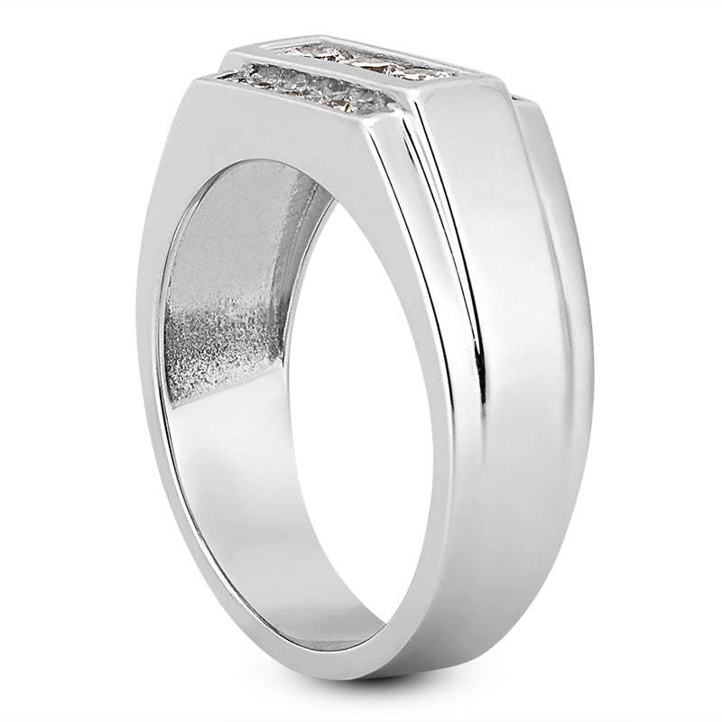 Mens Round Diamond Wedding Band (Total Diamond Weight 0.75ct, Quality GH-VS)