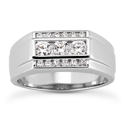 Mens Round Diamond Wedding Band (Total Diamond Weight 0.75ct, Quality GH-VS)