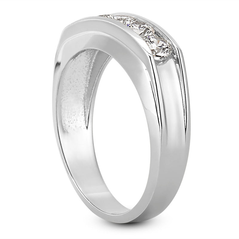 Mens Round Diamond Wedding Band (Total Diamond Weight 0.90ct, Quality GH-VS)